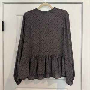 Long Sleeve Printed Blouse
